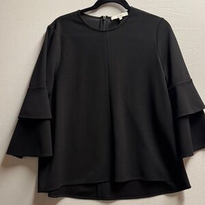 Tibi Black Ruffle Sleeve Blouse